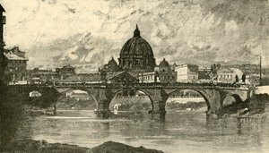 聖アンジェロ橋、ローマ、1890。 作： Unbekannt