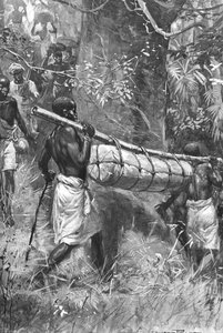 デヴィッドリビングストンの遺体をアフリカの海岸に運ぶ1873 作： Unbekannt