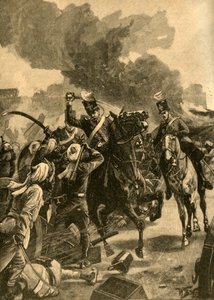 イギリスのジョセフサックウェル将軍、ソブロンの戦い、パンジャブ、インド、1846年1890年。 作： Unbekannt