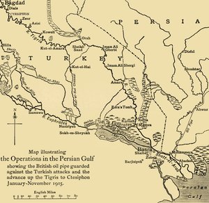 中東のイギリスの石油パイプライン、第一次世界大戦、1915年、c1920。 作： Unbekannt