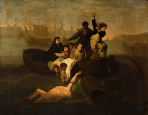 ブルック・ワトソンとサメ、1800-1900。