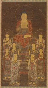 阿弥陀如来阿弥陀如来と八大菩薩、高麗後期、14世紀半ば～後半。 作： Unbekannt