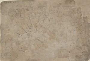 ランカへの橋の建設、18 世紀半ば。 作： Unbekannt