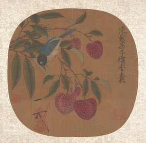 紫色のライチの束。 作： Unbekannt