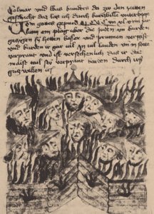 プラハでのユダヤ人の燃焼と殺害 作： Unbekannt