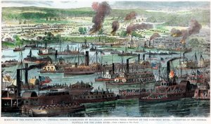 1862年6月26日、南北戦争、バージニア州、ホワイトハウスのバーニング 作： Unbekannt