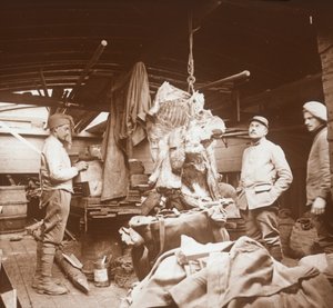 はしけの肉屋、ソンム、フランス北部、c1914-c1918 作： Unbekannt