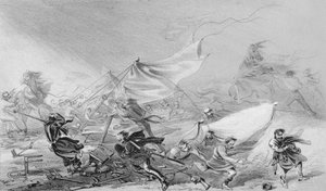セバストポルの前のキャンプ-1854、1850年代の11月14日の恐ろしい嵐の影響。 作： Unbekannt