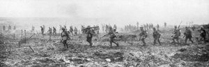 1917年4月9日、フランスのビミー、フランス、第一次世界大戦、無人の土地にカナダの軍隊 作： Unbekannt