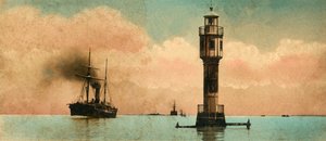 スエズの運河。苦い湖-北灯台、c1918-c1939。 作： Unbekannt