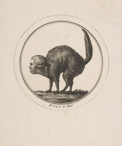 コントドプロヴァンスを猫として描いた風刺画、18世紀。 作： Unbekannt