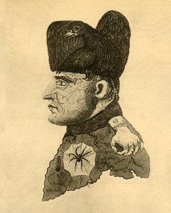 ナポレオンの風刺画、c1814、1921年。 作： Unbekannt