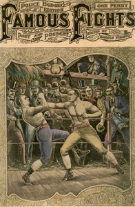カーニーは彼の全力で彼の顎の右を叩きました、1880年代19世紀後半または20世紀初頭 作： Unbekannt