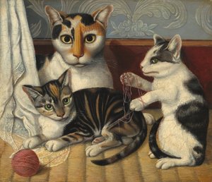 猫と子猫、c。 18721883. 作： Unbekannt
