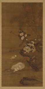 猫、鳥、花、15世紀。 作： Unbekannt