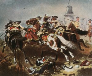 1936年、1757年11月5日、ロスバッハでの騎兵隊の交戦。 作： Unbekannt