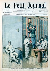 フレスネスの刑務所にある独房と図書館、1907年