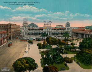 セントラルパーク、プラザホテル、ポリテアマビルディング、ハバナ、キューバ、c1920 作： Unbekannt
