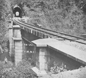 ブラジルの中央鉄道：セラドマールのトンネル工事、1914年