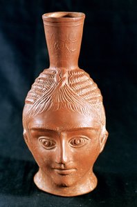 擬人化された頭の形をしたセラミック花瓶、チュニジアのエル・アウジャ 作： Unbekannt