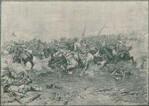 1800年、1896年のマレンゴの戦いでの第12騎兵の突撃。 作： Unbekannt