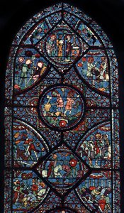 シャルルマーニュウィンドウ、シャルトル大聖堂、フランス、c1225 作： Unbekannt