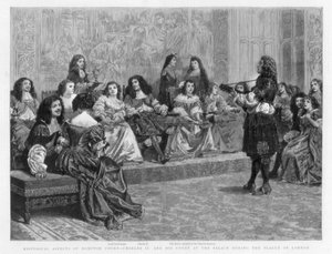 チャールズ2世とロンドンのペスト中の宮殿の宮廷、11665-1666年1890年 作： Unbekannt