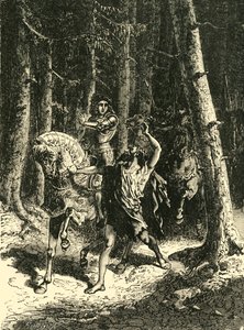 ルマンの森にいるシャルル6世、1392年、1890年。 作： Unbekannt