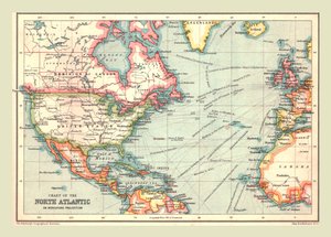北大西洋の海図、1902年。 作： Unbekannt