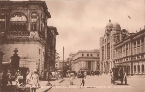 チャータード銀行と王立証券取引所、クリーブストリート、カルカッタ、c1900 作： Unbekannt