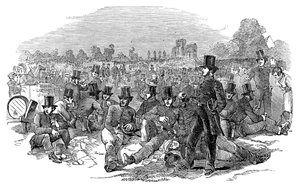 チャーティストアジテーション、ボナーズフィールドの警察、1848年、1900年 作： Unbekannt