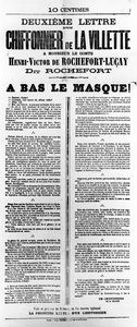 1871年5月のパリのコミューンのフランスの政治ポスターからのシフォンニエドラヴィレット