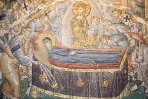チョーラ教会博物館：聖母マリアの死のモザイク（コイメシス） トルコ・イスタンブール 作： Unbekannt