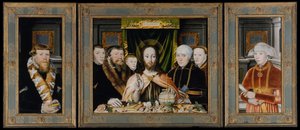 寄付者の家族に囲まれたキリストの祝福 1573-82。