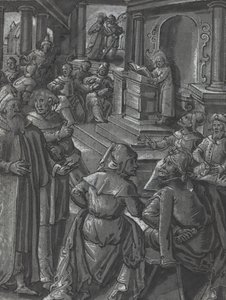 足の不自由な人を癒すキリスト[裏面]、c。 1600年。 作： Unbekannt