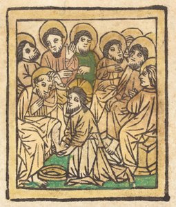 使徒たちの足を洗うキリスト、c。 1490年。 作： Unbekannt