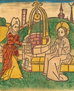 キリストとサマリアの女、おそらく1485年。 作： Unbekannt