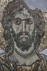 イスラエルのエルサレムにある聖墳墓教会のゴルゴダ礼拝堂にあるキリストのモザイク画 作： Unbekannt