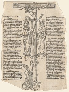 教皇ピウス 2 世と共に十字架につけられたキリスト、c. 1475年。