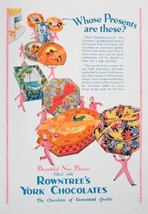 Rowntrees York Chocolatesのクリスマス広告、1928