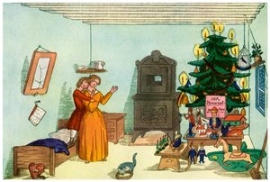 ハインリッヒホフマン作「くるみ割り人形」のクリスマスシーン、1853年1956年 作： Unbekannt