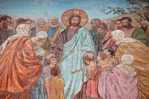 血を流した救世主の教会」または「復活の教会」、「子供たちの祝福」、ロシアのサンクトペテルブルク市 作： Unbekannt
