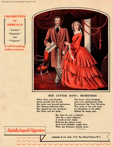 Abdullaによるタバコ-Red Letter Days：Betrothed、1938 作： Unbekannt