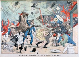 吹き飛ばされたサーカスのテント、サンテティエンヌ、フランス、1903 作： Unbekannt