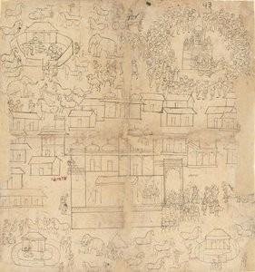 街並み、18 ～ 19 世紀。 作： Unbekannt