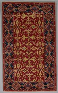 ロトパターンの古典的なトルコ絨毯、1600-1650。 作： Unbekannt
