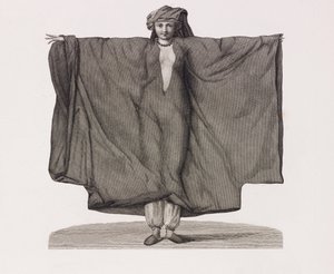 赤いシルクのドレスを着た女性のクローズアップイラスト 作： Unbekannt