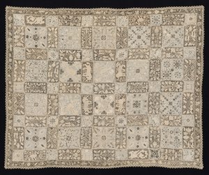 ユニコーン、ドラゴン、その他の動物、花柄の布、1800年代。 作： Unbekannt