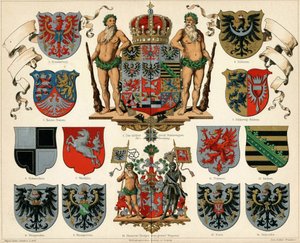 プロイセン王国と地方の紋章マイヤーズグロスケルンベーシオンス-レキシコン、1883年。 作： Unbekannt