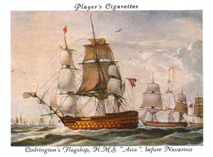 コドリントンズフラッグシップ、HMSアジア、ナヴァリノ前、1936年。 作： Unbekannt